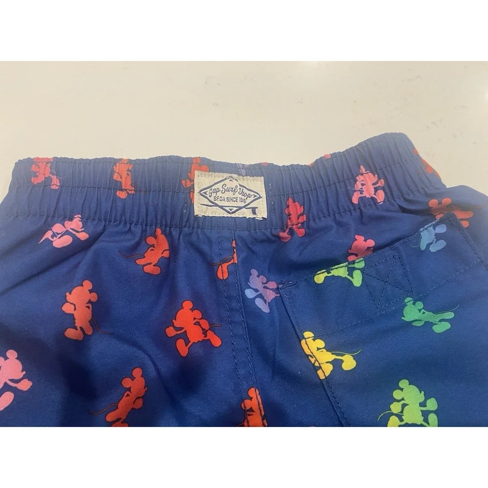 Adorable Baby GAP x Disney Mickey‎ Mouse Swim Trunks Size 4T | Rainbow Print